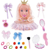 Danhjin Toddler Toys, Doll Head for Hair Styling Deluxe Hairstyle Hair Makeup Doll Toys, Hairdresser Pretend Play Game for Girls and Pretend Play, Christmas Gifts Baby Doll Accessories