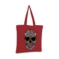 thumbnail image 2 of Awkward Styles Black Flower Skull Bags Skull Canvas Tote Bag Skull Gifts Day of Dead Skull Accessories Gothic Gifts for He Dia de Los Muertos Accessories, 2 of 5