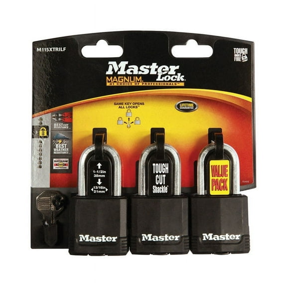 Master Lock 1-7/8" H x 1-3/16" W x 1-3/4" L Laminated Steel Dual Ball Bearing Locking Padlock