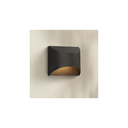 - Possini Euro Design Modern Outdoor Wall Light Fixture LED Textured Black Dark Sky 5 1/2