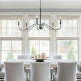 thumbnail image 3 of Kira Home Archer 47" 6-Light Large Modern Chandelier + Curved Arms, Adjustable Hanging Height, Black Finish, 3 of 8
