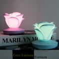 thumbnail image 4 of Night light rose flower night light USB charging desk lamp LED atmosphere silicone light blue, 4 of 5