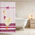 thumbnail image 3 of Erosebridal Goose Shower Curtain 72Wx78L for Girls, Pink Bow Stripes Waterproof Bath Curtain, 3 of 5