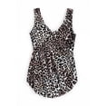 thumbnail image 4 of Swim 365 Women's Plus Size Sarong V-Neck Tummy Control One-Piece Swimsuit, 4 of 6