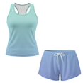 thumbnail image 6 of Psesaysky Gradient Blue Blouson Tankini Swimsuits for Women - Two Piece Tummy Control Bathing Suit with Shorts Modest Plus Size Swimwear, 6 of 7