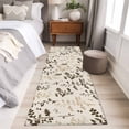 thumbnail image 4 of Brown Beige Botanical 2'x6' Runner Rugs for Hallway Kitchen Bedside Non Slip, Rustic Country Spring Floral Summer Leaf Entryway Rug Runners with Rubber Backing, Long Carpet Runner for Laundry Room, 4 of 8