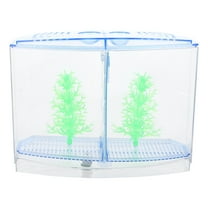 MEIBUTYUP 1 Set Dual Compartment Aquarium Blue Acrylic Small Tank Aquarium