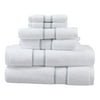 Hotel Style 6-Piece Egyptian Cotton Striped Bath Coordinate Towel Set, Soft Sea