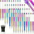thumbnail image 6 of 70 Pieces Multicolor UV Beadable Pen 50 Pen Refills 10 Ballpoint Pens 10 Pen Bags Retractable Diamond Bead Pen Plastic DIY Bling Pens Cool Shaft Beaded Pen Black Ink for DIY Making Party Office, 6 of 7