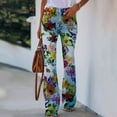 thumbnail image 3 of JDEFEG Casual Pants for Women Stretch Women's Long Multiple Choice Printed Casual Loose Pants Comfortable Micro Flared Pants 70S Bell Bottoms Women O Size Xl, 3 of 7