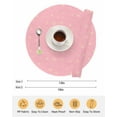 thumbnail image 6 of 15 Inch Round Placemats Set of 6, Christmas Pink Non Slip Heat Insulation PP Table Mats, Winter Snowflakes Xmas Retro Washable Place Mats for Kitchen Dining Party Table Decor, 6 of 7