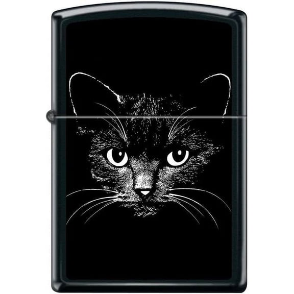 Zippo Lighter-Cat Sketch Tattoo Drawing Black Matte Windproof Lighter #Z5465