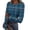 AO15_Blue, variant on Long Sleeve Shirt For Women Lightweight Ribbed Plaid Tops Fall Crew Neck Casual Blouse Green L