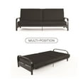Mainstays Metal Arm Futon, Black Metal Frame with Black Mattress