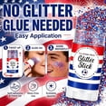 thumbnail image 6 of Fuebueo Red White Blue Hair Glitter Stick,Patriotic Glitter for 4th of July Outfits, Fourth of July Accessories for Women/Men, Waterproof Glitter Decorations for Party, Set A, 6 of 10