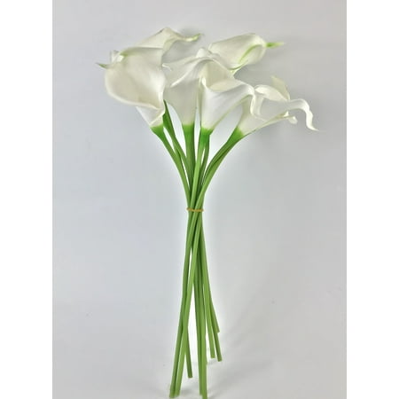 - 10pc set Real Touch Calla Lily - Feels just like Real (Natural White)