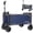 Dark Blue + Steel, variant on All-in-One Convertible Folding Utility Wagon Cart, 5"×2" Wide Wheels, 220 LBS Heavy Duty Wagon with Full-Side Opening & Dog Leash, Multi-Use Wagon for Camping, Beach, Shopping, Dark Blue