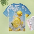 thumbnail image 4 of Yellow Lemon Womens Tops Women's Fashion Casual Short Sleeve Flower Print Round Neck Pullover Top Blouse, 4 of 6