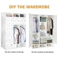 thumbnail image 2 of Portable Wardrobe Closet with 2 Hanging Rods, DIY Plastic Armoire Cabinet Modular Shelves Cube Storage Organzier, White, 2 of 9
