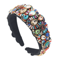thumbnail image 1 of Diadema barroca adornada con cristales, bandas anchas de terciopelo enjoyadas, ropa brillante para fiesta de bodas, 1 of 5