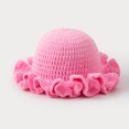 thumbnail image 2 of Kids Winter Beanie Hat Girls Crochet Bucket Hat Women Trendy Knit Cap Cute Outdoor Travel Fishing Hat Winter Hat,F,A193-Pink, 2 of 4