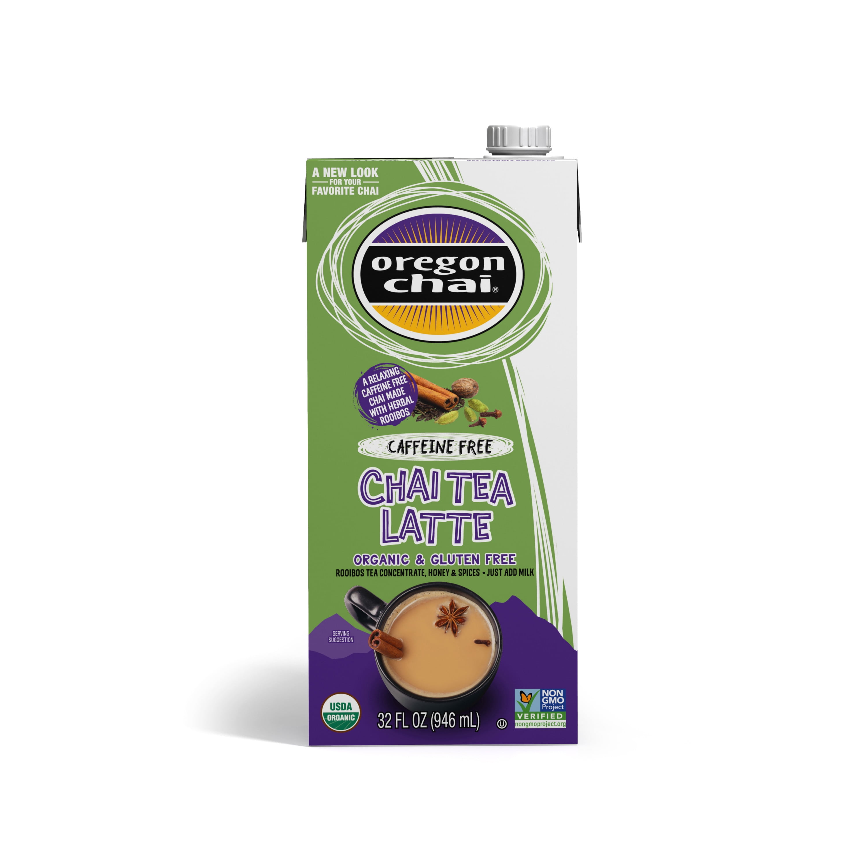 Oregon Chai Tea Latte Concentrate Caffeine Free, 32 Fl oz