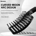 thumbnail image 5 of IMY-1pc, Nylon Curved Vented Professional Massage Styling Paddle Detangling Hair Brushes For All Hair Types,Black, 5 of 6