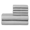 thumbnail image 4 of Hotel Style 1200 Thread Count Cotton Rich 6-Piece Sheet Set, Soft Silver, King, 4 of 7