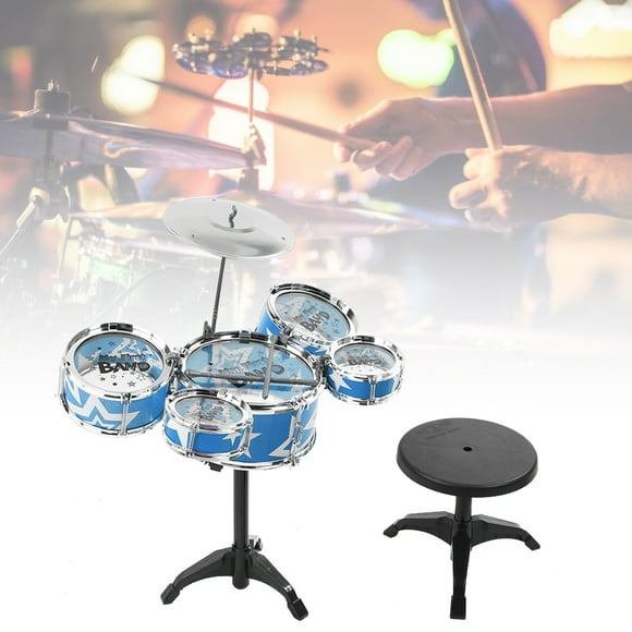Musical Instrument Toy Kid Drum Set Toy Kid Musical Toy Simulation Jazz Drum Set Musical Instrument Toy For Infant Kid Early Educational Beginner LearningBlue