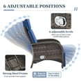 thumbnail image 4 of Gymojoy Brown Wicker 2-Piece Outdoor Chaise Lounge Chair, Patio Adjustable Backrest and Cushion Recliner with Olefin Soft Cushion, 4 of 8