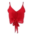 thumbnail image 1 of Mujeres Verano Crop Tank Tops Chaleco Botón Playa Cami Ropa Rojo s, 1 of 9