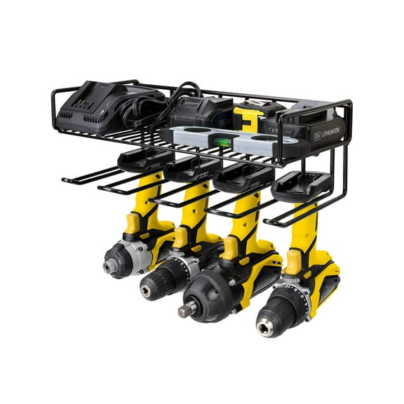 1pc Heavy Duty Tool Organizer, 4 Wall Mount Anchors, Sturdy Steel Construction, Ideal for Power Tools