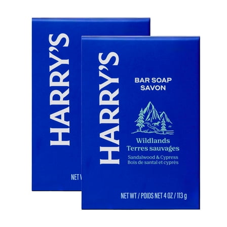 Harry's Bar Soap for Men - Wildlands Scent, 4 oz Body Soap Bars, 2 Pack