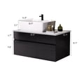 thumbnail image 3 of 31.5 Inch Floating Bathroom Vanity with Ceramic Vessel Sink - Modern Wall-Mounted Design, Soft-Close Drawers & Engineered Stone Countertop for Small Bathrooms, 3 of 7