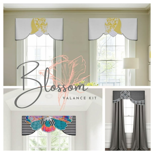 Traceable Designer NoSew Cornice Valance Kit, Blossom Style, No Sew