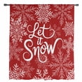 thumbnail image 2 of Red Christmas Semi Sheer Curtains Drapes for Living Room,Bedroom,French Doors Window 108 Inches Long,Farmhouse Winter White Xmas Snowflakes Rod Pocket Chiffon Curtain Drapery Voile Draperies Panel, 2 of 6