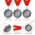 thumbnail image 3 of Uxcell Award Medals Place Winner Medals with Red Ribbon Prize Medals for Competitions Sport Meetings Spelling s Silver, 3 of 7