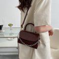 thumbnail image 6 of New simple niche commuter one-shoulder diagonal bag leisure artificial leather small bag - brown, 6 of 6