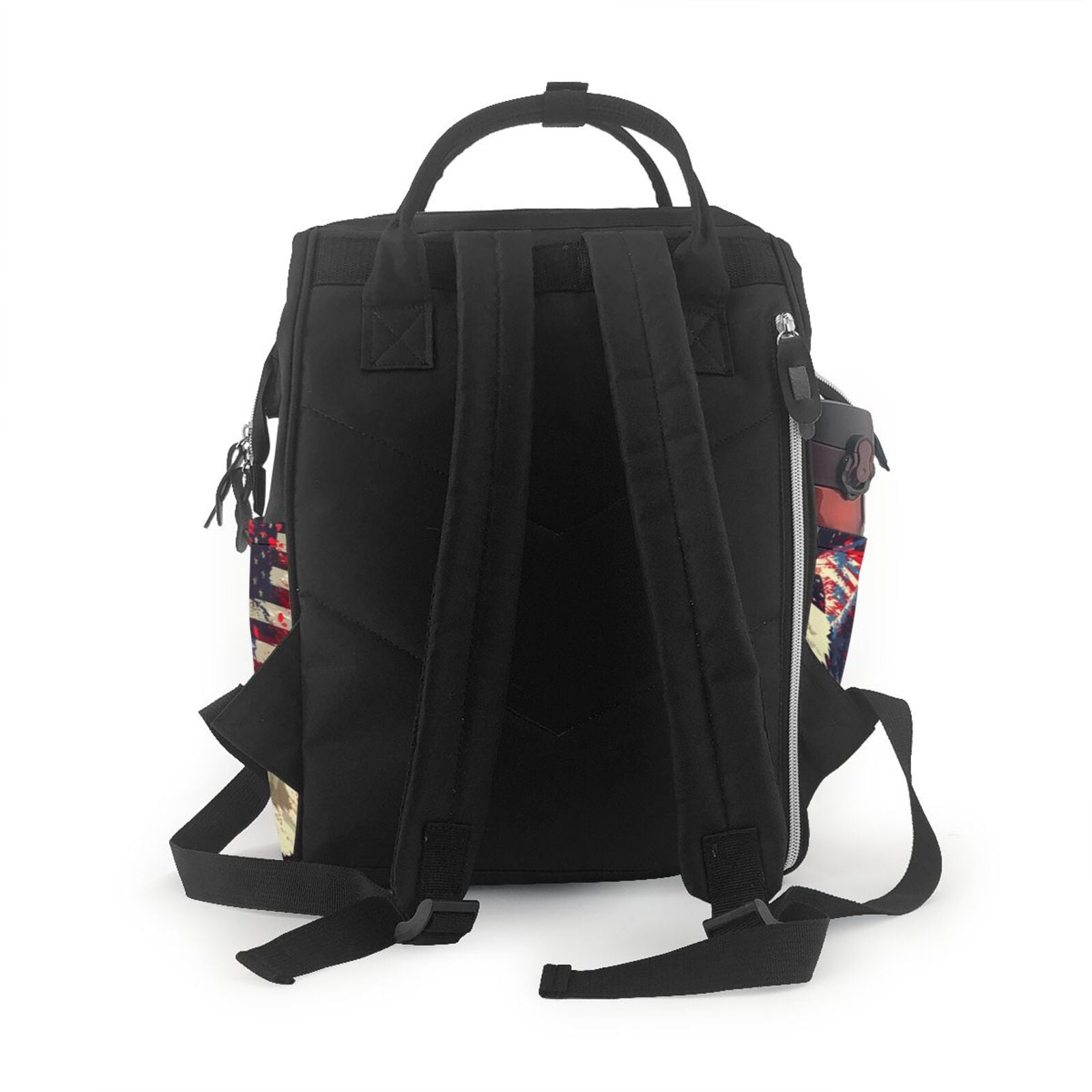 Fuzoiu Watercolor Bald Eagle Print Diaper Bag Backpack,Baby Essentials Travel Tote,Multi function Waterproof Diaper Bag, Travel Essentials Baby Bag - Unisex