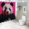 thumbnail image 7 of Panda  Bathroom Decor Set , multi size Colorful Luxurious Graphic Print Polyester Fabric Fashion Bathroom Decor Sets with Hooks  100％聚酯纤维 shower curtain for bathroom decoration, 7 of 7