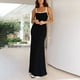 thumbnail image 3 of WILLBEST Vestidos Largos Casuales para Mujer Vestido Largo de Verano con Tirantes Finos para Mujer 2024 Vestido Largo Playero de Punto Acanalado con Cuello Cuadrado sin Mangas y Contraste Mediana​​, 3 of 3
