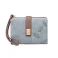 thumbnail image 3 of Cartera de mujer estilo vintage con hebilla de hoja esmerilada, bolso plegable con cremallera, monedero para estudiantes, 3 of 5