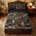 thumbnail image 2 of Erosebridal Farmhouse Leaf Camo Zipper Queen Comforter Set with Fitted Sheet and 2 Pillowcases for Boys Men, Khaki Branch Print Zipper Bedding Set, Black Reversible, 4pcs, 2 of 7