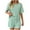 Green, variant on XuJwPNcy Women's Two Piece Pajama Set Striped Print Crew Neck Short Sleeve Tee with Stretchy Shorts Set Trendy Sleepwear