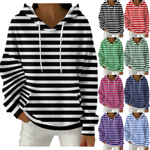 Fewfanhot Christmas Sweatshirts for Women Pullover Hooded Kangaroo Pocket Sweatshirt Casual Hoodie Dress