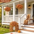 thumbnail image 6 of Lolsea 4 Pcs Artificial Fall Flowers, UV Resistant Fake Hanging Plants Faux Silk Violets for Outdoors Decoration, Orange, Yellow, Brown, 6 of 9