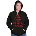 thumbnail image 4 of Keep Calm Carry A Camera Photographer Zip Up Hoodie Men's Women's Brisco Brands L, 4 of 6