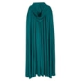 thumbnail image 5 of siminsem Velvet Hooded Cloak for Adults UniFull Length Halloween Cape Medieval Renaissance Witch Wizard Vampire Gothic Cosplay Party Robe 1 Pack, Mint Green,M, 5 of 6