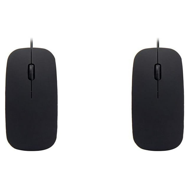 Transemion Mouse Wired Optical Computer Mouses Skin Touch Computers Fitting Laptop Gift Networking Keyboards Table Study Black 2Set