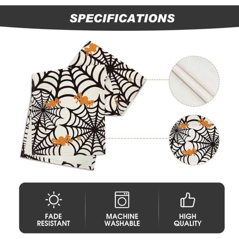 Blulu 3 Pieces Halloween Decorations Kit Black Lace Spiderweb Tablecloth Fireplace Mantle Table Runner Round Spider Web Table Cover Topper For Halloween Home Party Decor(Style Set 1,Size Set 1